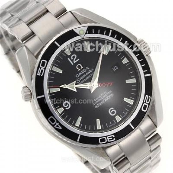 High-Quality UK Sale Omega Seamaster Automatic Fake Watch With Black Dial For Men