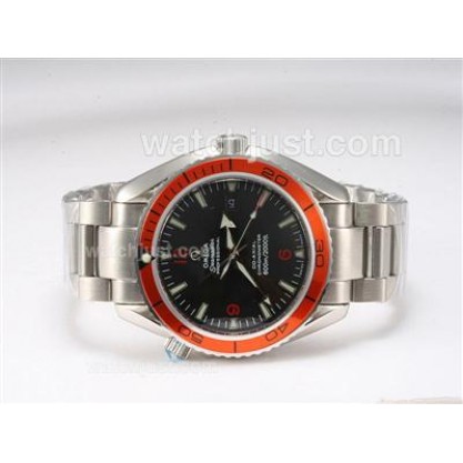 Waterproof UK Omega Seamaster Automatic Replica Watch With Orange Bezel For Men