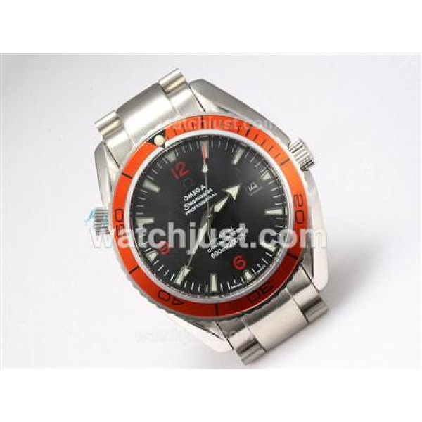 Waterproof UK Omega Seamaster Automatic Replica Watch With Orange Bezel For Men