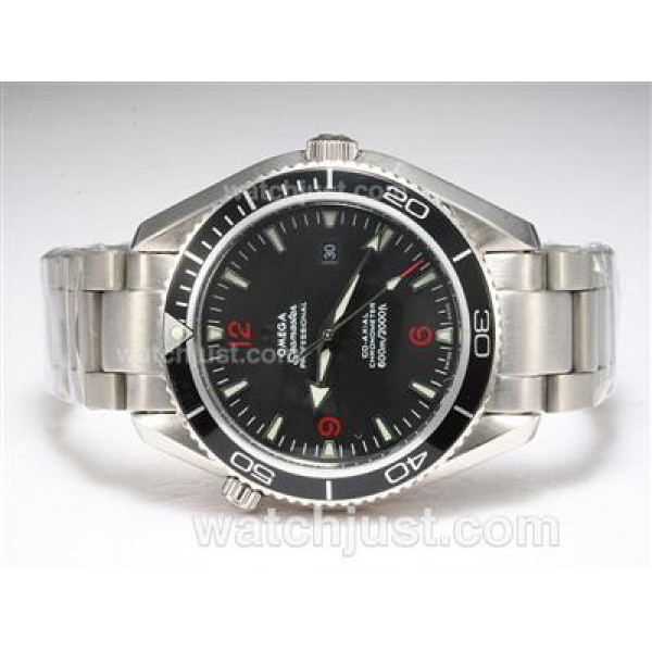 Best UK Omega Seamaster Automatic Replica Watch With Black Dial For Men