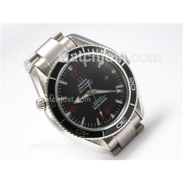 Best UK Omega Seamaster Automatic Replica Watch With Black Dial For Men