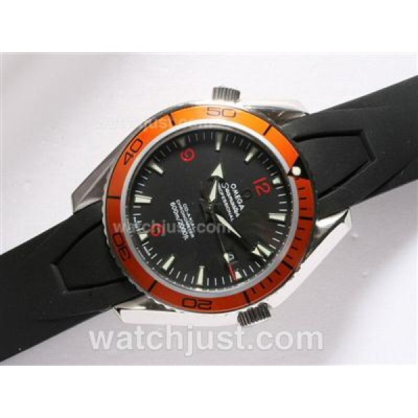 Good Quality UK Sale Omega Seamaster Automatic Replica Watch With Orange Bezel For Men