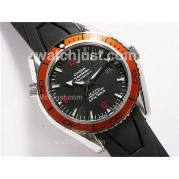 Good Quality UK Sale Omega Seamaster Automatic Replica Watch With Orange Bezel For Men