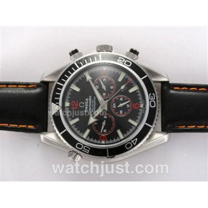 Swiss Made UK Omega Seamaster Automatic Fake Watch With Black Dial For Men