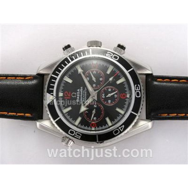 Swiss Made UK Omega Seamaster Automatic Fake Watch With Black Dial For Men