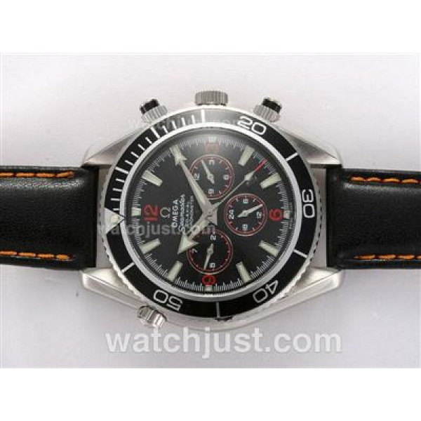 Swiss Made UK Omega Seamaster Automatic Fake Watch With Black Dial For Men