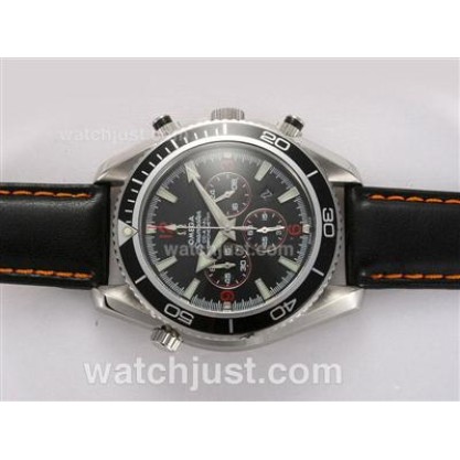 Swiss Movement UK Sale Omega Seamaster Automatic Fake Watch With Black Dial For Men