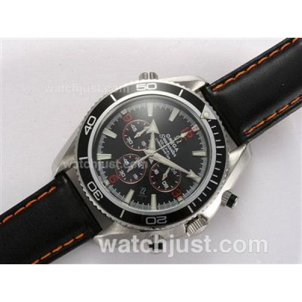 Swiss Movement UK Sale Omega Seamaster Automatic Fake Watch With Black Dial For Men