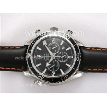 1:1 Best UK Sale Omega Seamaster Automatic Fake Watch With Black Dial For Men