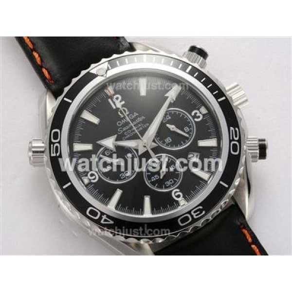 1:1 Best UK Sale Omega Seamaster Automatic Fake Watch With Black Dial For Men