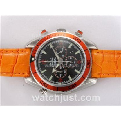 Waterproof UK Sale Omega Seamaster Automatic Replica Watch With Orange Bezel For Men