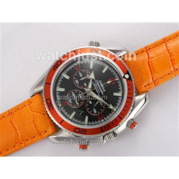 Waterproof UK Sale Omega Seamaster Automatic Replica Watch With Orange Bezel For Men