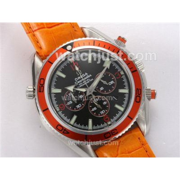 Waterproof UK Sale Omega Seamaster Automatic Replica Watch With Orange Bezel For Men