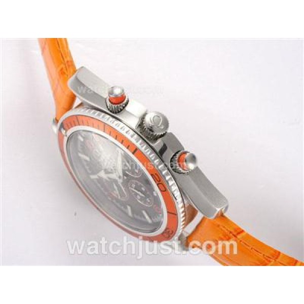Waterproof UK Sale Omega Seamaster Automatic Replica Watch With Orange Bezel For Men
