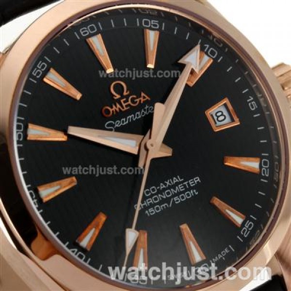 AAA Quality UK Sale Omega Seamaster Automatic Fake Watch With Black Dial For Men