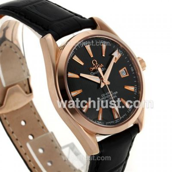 AAA Quality UK Sale Omega Seamaster Automatic Fake Watch With Black Dial For Men