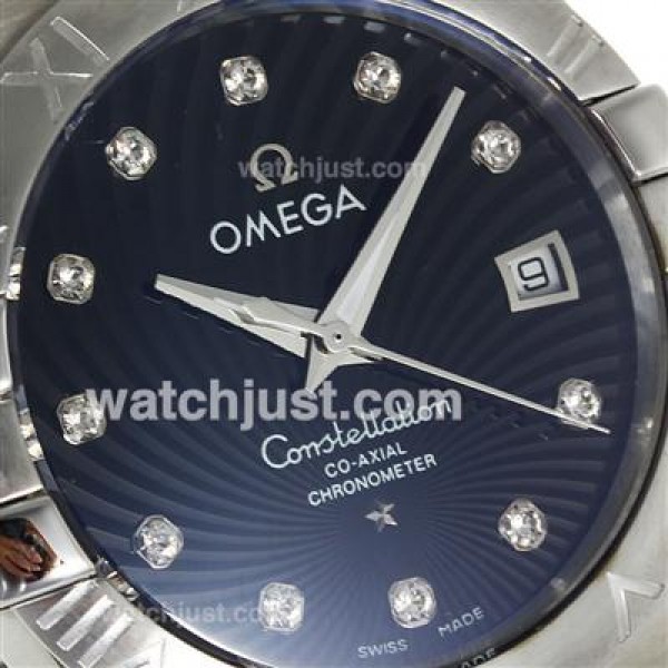 Perfect UK Omega Constellation Automatic Fake Watch With Black Dial For Men