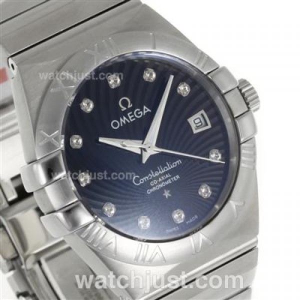 Perfect UK Omega Constellation Automatic Fake Watches With Black Dials For Men