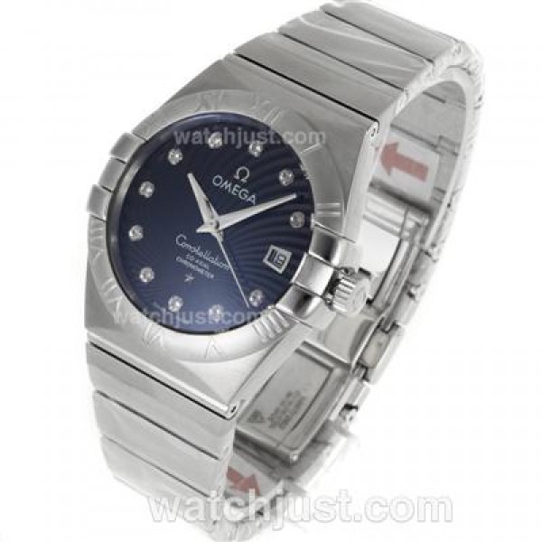 Perfect UK Omega Constellation Automatic Fake Watches With Black Dials For Men