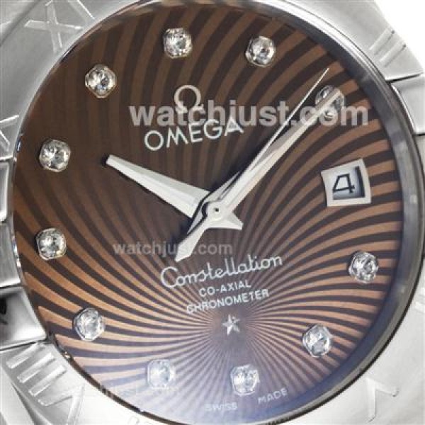 Cheap UK Omega Constellation Automatic Fake Watch With Brown Dial For Men