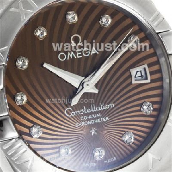 Cheap UK Omega Constellation Automatic Fake Watches With Brown Dials For Men