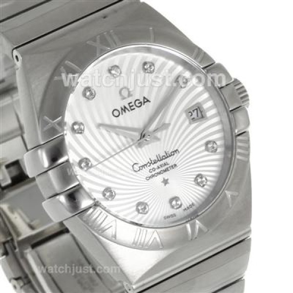 Cheap UK Omega Constellation Automatic Fake Watch With White Mother-of-pearl Dial For Men