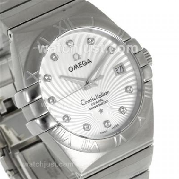 Cheap UK Omega Constellation Automatic Fake Watches With White Mother-of-pearl Dials For Men