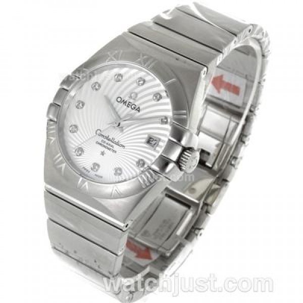 Cheap UK Omega Constellation Automatic Fake Watches With White Mother-of-pearl Dials For Men