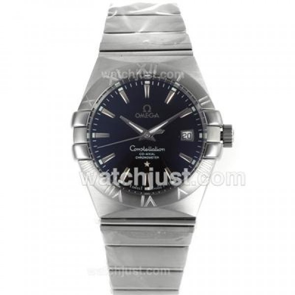 Cheap UK Omega Constellation Automatic Fake Watches With Black Dials For Men