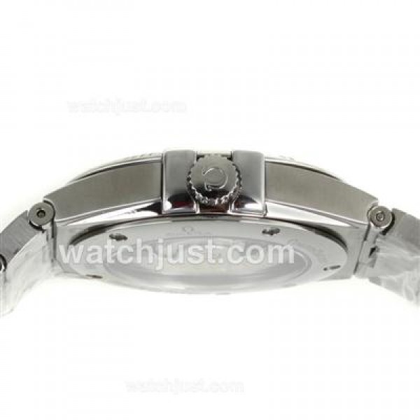 Cheap UK Omega Constellation Automatic Fake Watches With Black Dials For Men