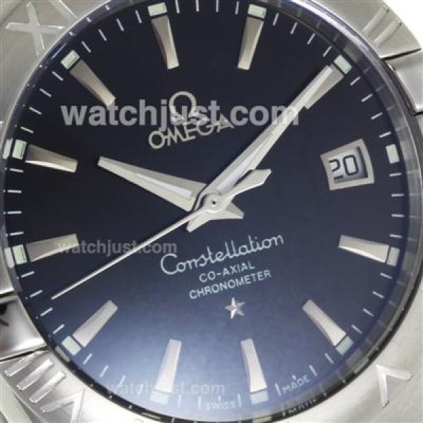 Cheap UK Omega Constellation Automatic Fake Watches With Black Dials For Men