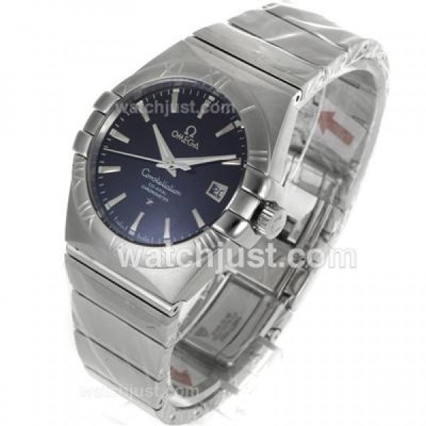 Cheap UK Omega Constellation Automatic Fake Watches With Black Dials For Men