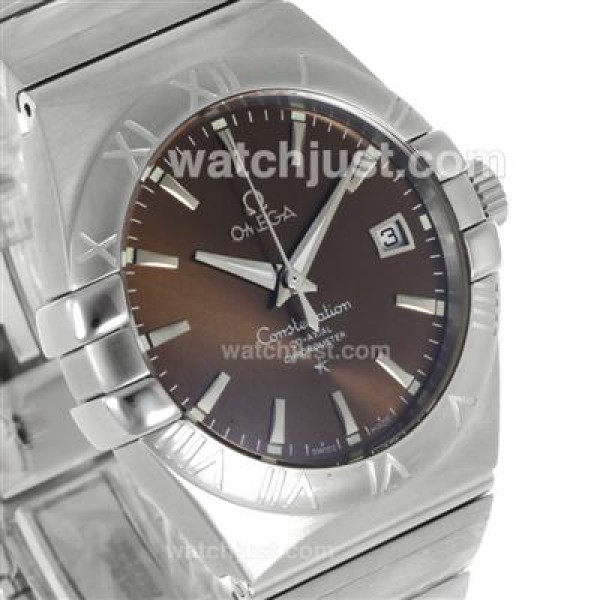 Cheap UK Omega Constellation Automatic Fake Watch With Brown Dial For Men