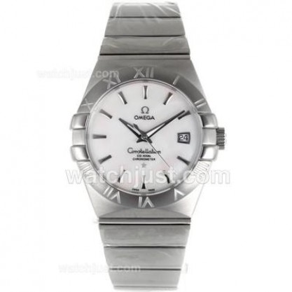 Cheap UK Omega Constellation Automatic Fake Watches With White Dials For Men