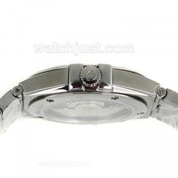 Cheap UK Omega Constellation Automatic Fake Watches With White Dials For Men