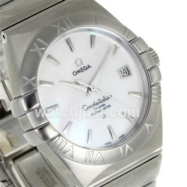 Cheap UK Omega Constellation Automatic Fake Watch With White Dial For Men