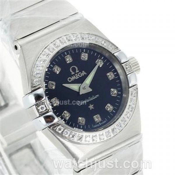 Best UK Omega Constellation Automatic Fake Watch With Black Dial For Women