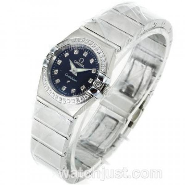 Best UK Omega Constellation Automatic Fake Watch With Black Dial For Women