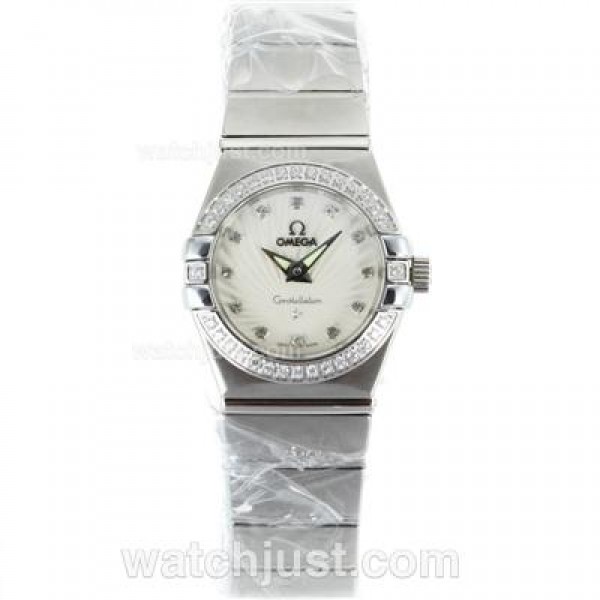 Best UK Omega Constellation Automatic Fake Watch With White Dial For Women