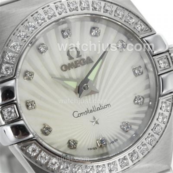 Best UK Omega Constellation Automatic Fake Watch With White Dial For Women