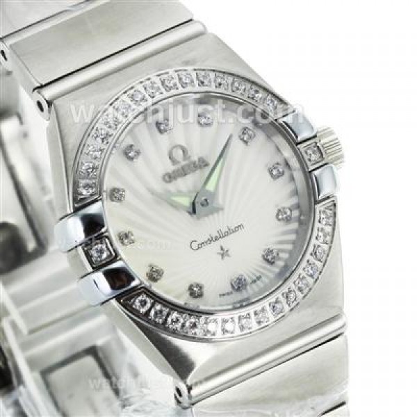 Best UK Omega Constellation Automatic Fake Watch With White Dial For Women