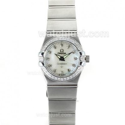 Perfect UK Omega Constellation Automatic Fake Watch With White Dial For Women