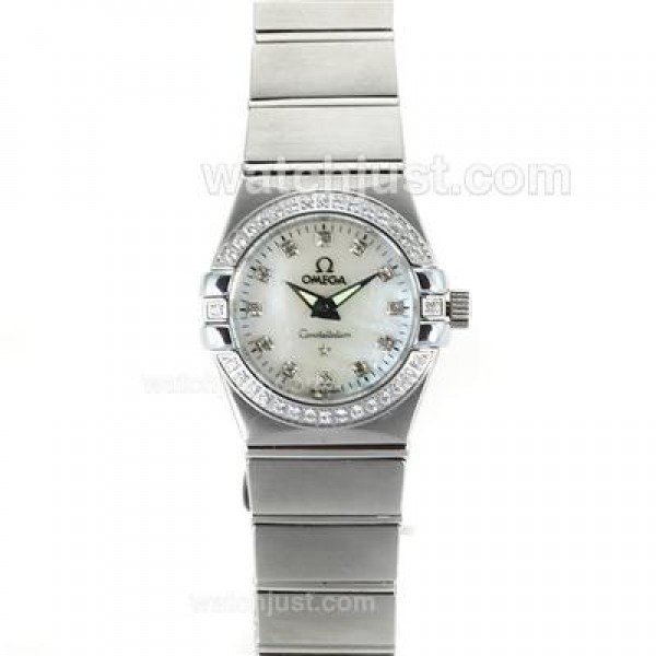 Perfect UK Omega Constellation Automatic Fake Watch With White Dial For Women