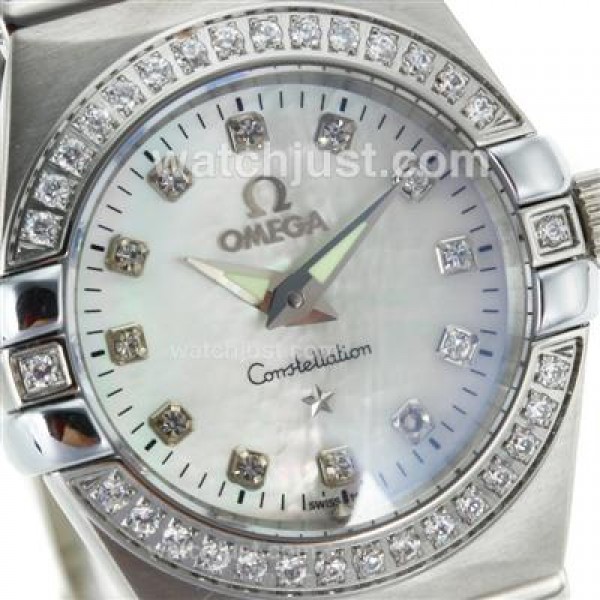 Perfect UK Omega Constellation Automatic Fake Watch With White Dial For Women