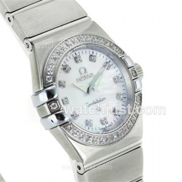 Perfect UK Omega Constellation Automatic Fake Watch With White Dial For Women