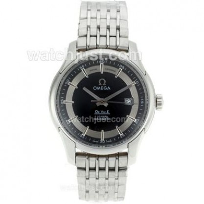 Cheap UK Sale Omega De Ville Automatic Fake Watches With Black Dials For Men