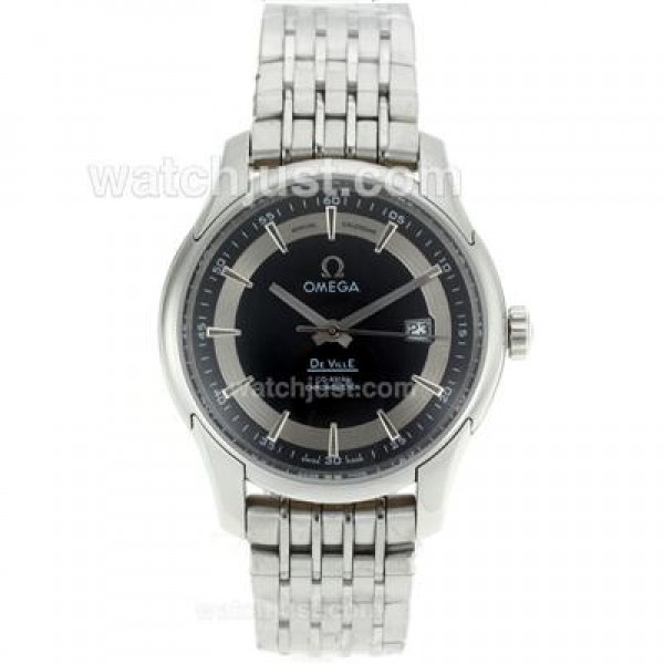 Cheap UK Sale Omega De Ville Automatic Fake Watches With Black Dials For Men