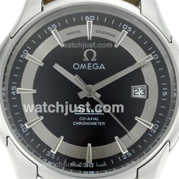 Cheap UK Sale Omega De Ville Automatic Fake Watch With Black Dial For Men