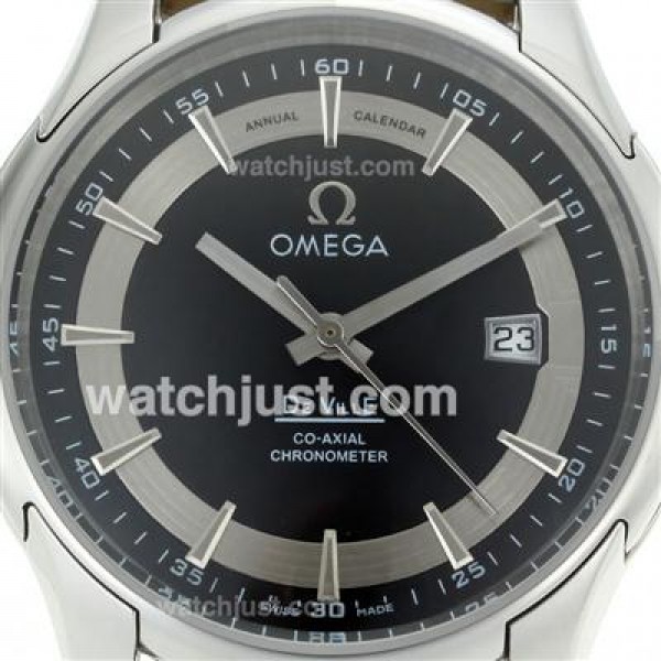 Cheap UK Sale Omega De Ville Automatic Fake Watches With Black Dials For Men