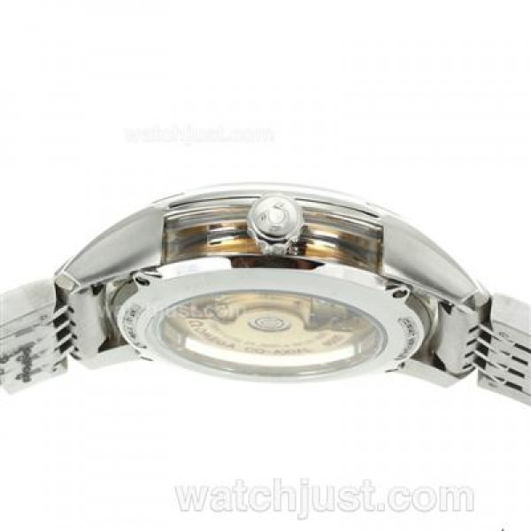 Cheap UK Sale Omega De Ville Automatic Replica Watches With White Dials For Men